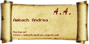 Ambach Andrea névjegykártya